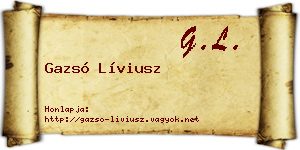 Gazsó Líviusz névjegykártya